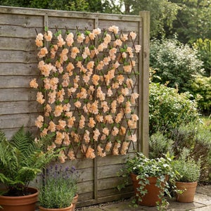 Artificial Peach Blossom Expanding Trellis With Led Lights