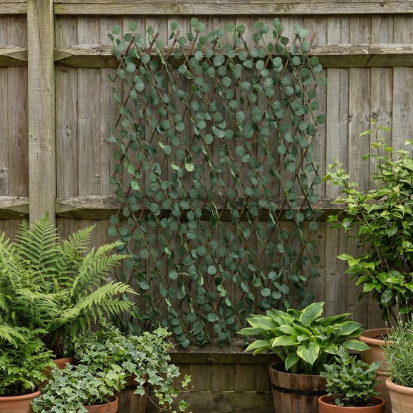 Click to view product details and reviews for Artificial Eucalyptus Expanding Trellis With Led Lights.