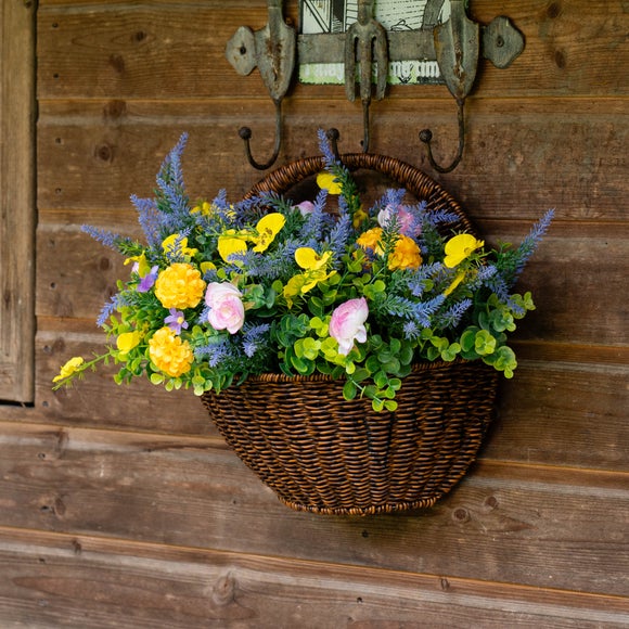 Outdoor Floral Wall Basket