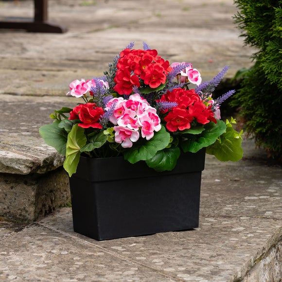 Artificial Geranium Trough