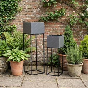 Set Of 2 Metal Plant Stands