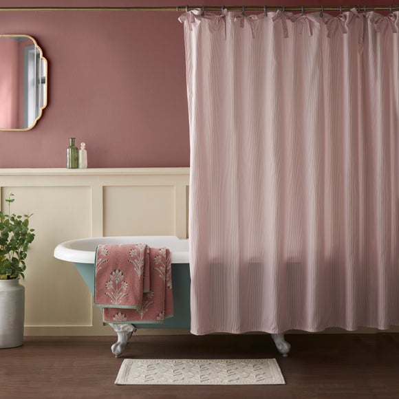 Bow Striped Shower Curtain