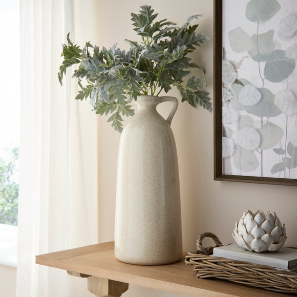 View Tall Ivory Bottle Vase With Handle View Tall Ivory Bottle Vase With Handle