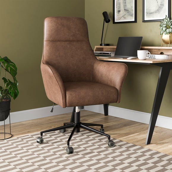 View Kingswell Winged Office Chair- Faux Leather View Kingswell Winged Office Chair- Faux Leather