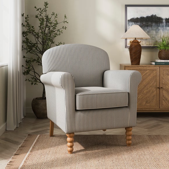 Enya Tiny Stripe Scroll Armchair