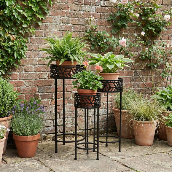 Click to view product details and reviews for Set 3 Plant Pots On Stands.