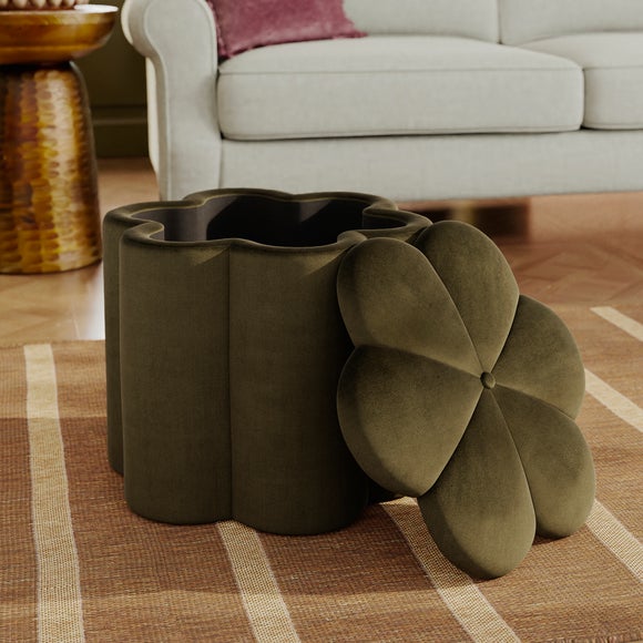 Photo 3 of Flower Velvet Storage Footstool