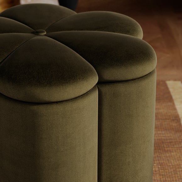 Photo 4 of Flower Velvet Storage Footstool