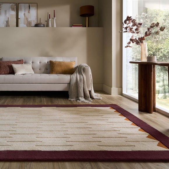 Mara Chevron Border Wool Rug