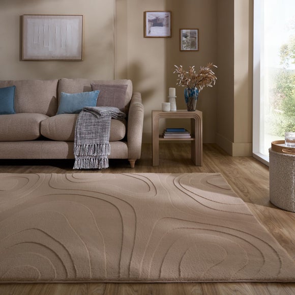 Neve Abstract Faux Fur Wave Rug