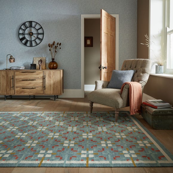 Awen Check Wool Blend Rug