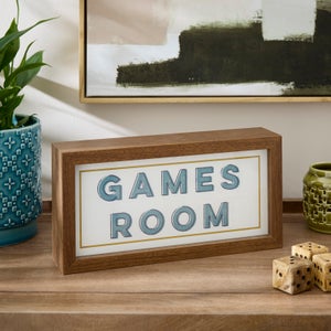 Light Up Games Room Sign