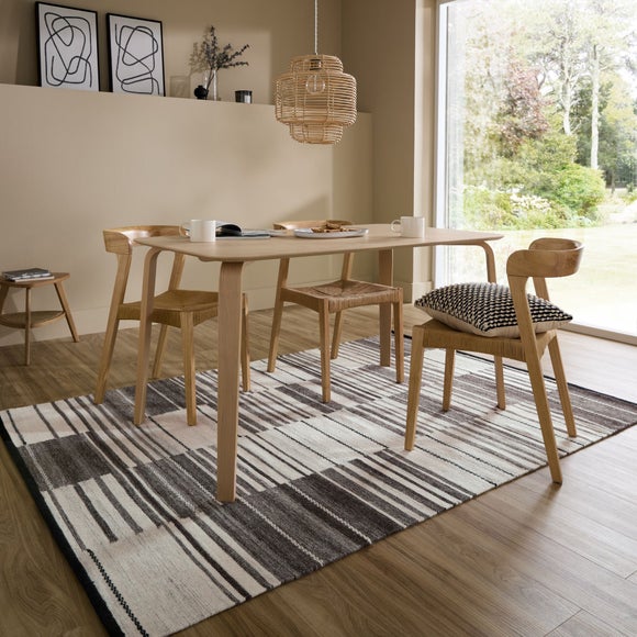 Marlin Striped Geometric Wool Rug