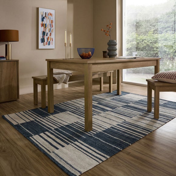 Marlin Striped Geometric Wool Rug