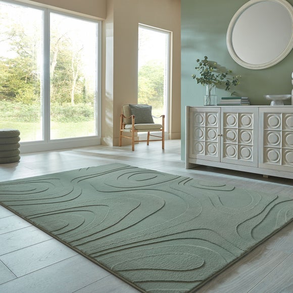 Neve Abstract Faux Fur Wave Rug