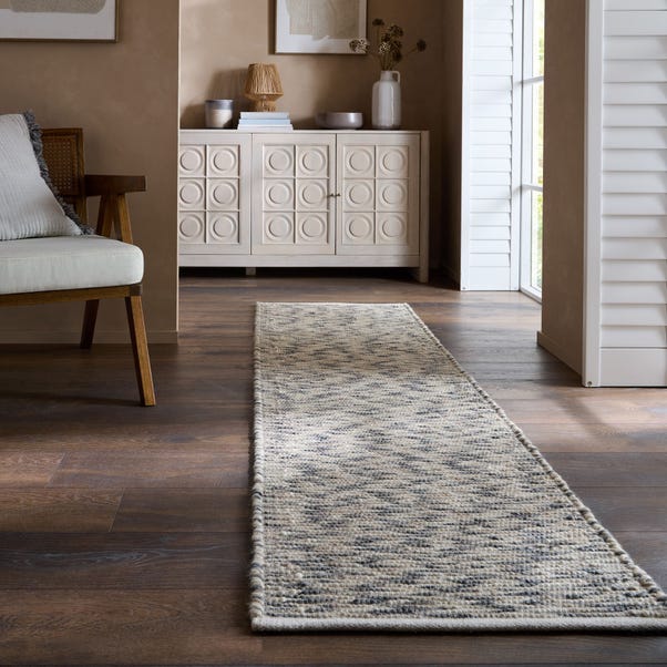 Rian Chevron Wool Runner | Dunelm