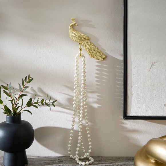 Peacock Gold Metal Wall Hook