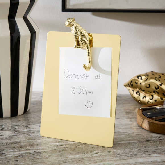 View Leopard Gold Metal Freestanding Memo Board View Leopard Gold Metal Freestanding Memo Board