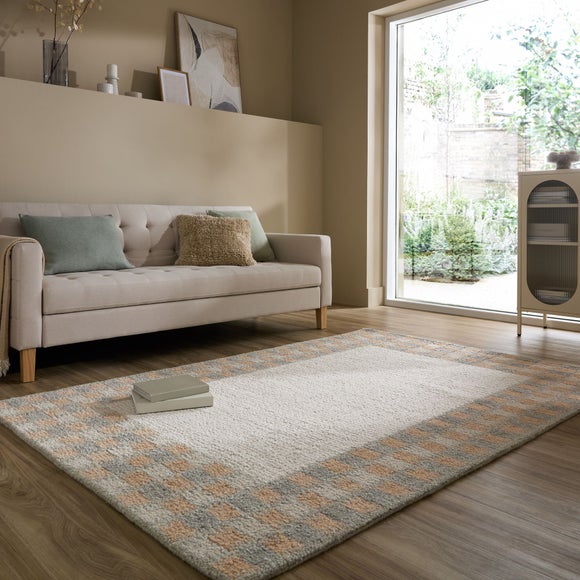 Hugo Checked Border Wool Rug