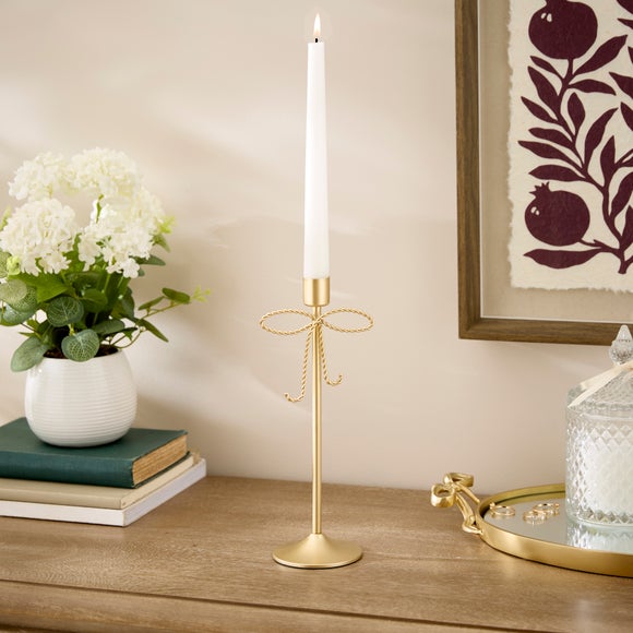 Twisted Bow Metal Candlestick Holder