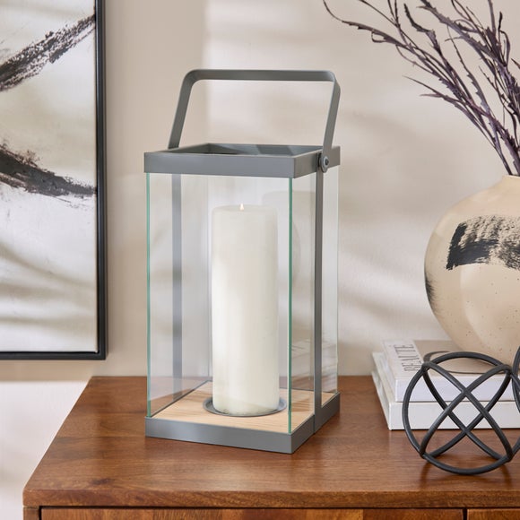View Modern Glass & Metal Lantern View Modern Glass & Metal Lantern