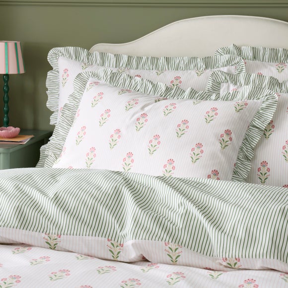 Fiorella Frilled 100% Cotton Standard Pillowcase Pair