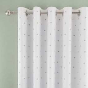 Polka Dot Polycotton Blackout Eyelet Curtains