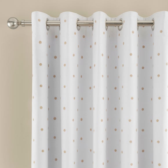 Polka Dot Polycotton Blackout Eyelet Curtains