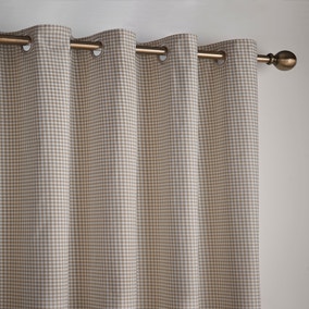 Sydney Gingham Polycotton Blackout Eyelet Curtains