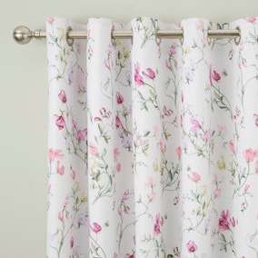 Raya Sweetpea Polycotton Blackout Eyelet Curtains
