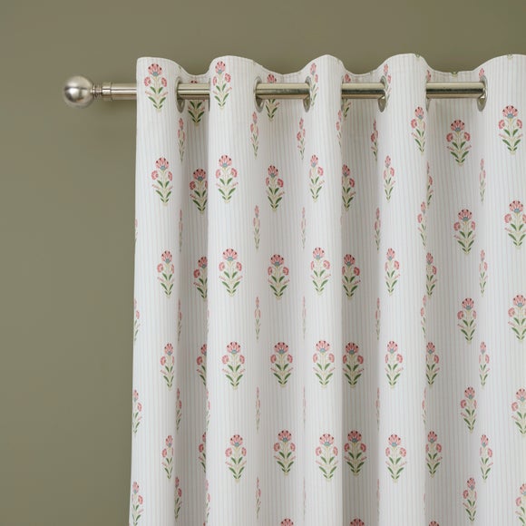 Fiorella Frilled 100% Cotton Blackout Eyelet Curtains