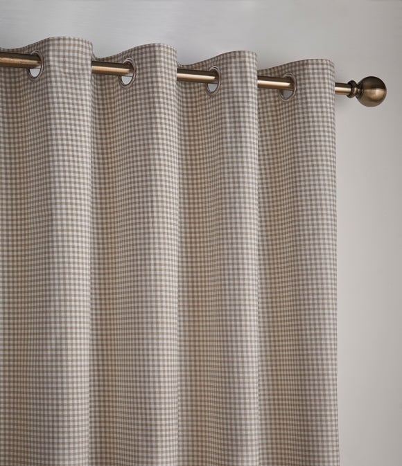 Sydney Gingham Polycotton Blackout Eyelet Curtains