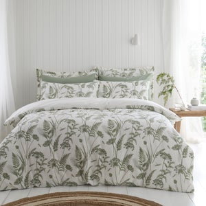 Garden Sprigs Waffle 100 Cotton Duvet Cover & Pillowcase Set
