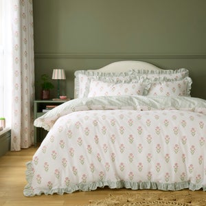 Fiorella Frilled 100 Cotton Duvet Cover & Pillowcase Set