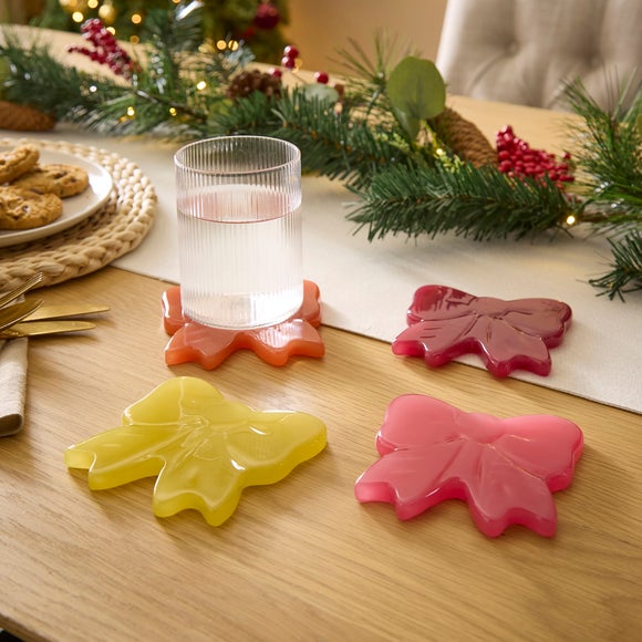 Pack of 4 Resin Bow Coasters