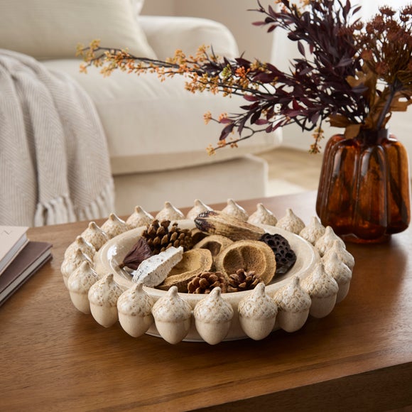 Acorn Edged Ceramic Decorative Bowl