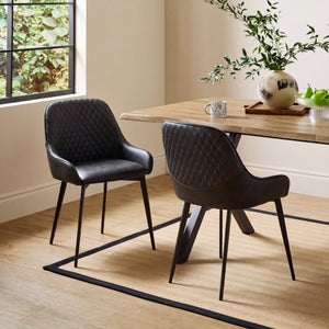 Hudson Set Of 2 Dining Chairs- Faux Leather