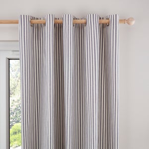Linford Stripe Unlined Eyelet Curtains