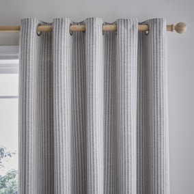 Churchgate Herringbone Stripe Eyelet Curtains