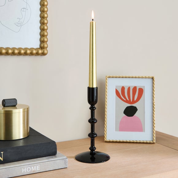 View Black Glass Candlestick Holder View Black Glass Candlestick Holder