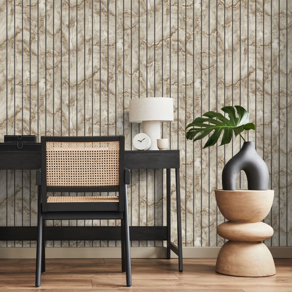 Marble Slat Panel Wallpaper