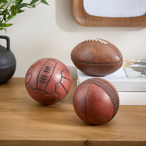 Set of 3 Vintage Sports Balls Ornaments