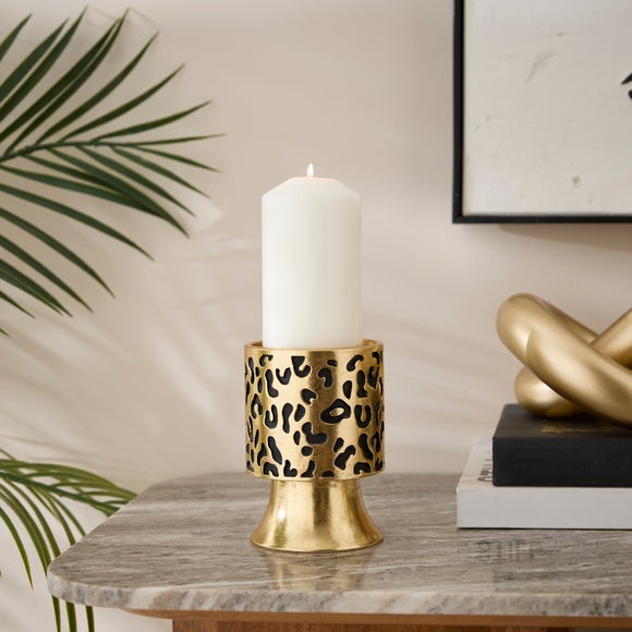 View Gold Leopard Print Candle Holder View Gold Leopard Print Candle Holder