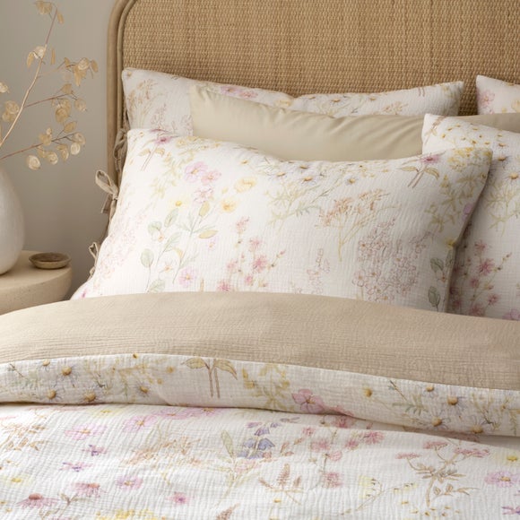 Lucia Floral 100 Cotton Muslin Standard Pillowcase Pair