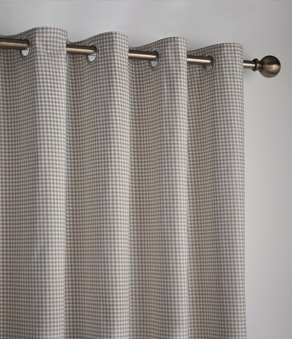 Sydney Gingham Polycotton Blackout Eyelet Curtains