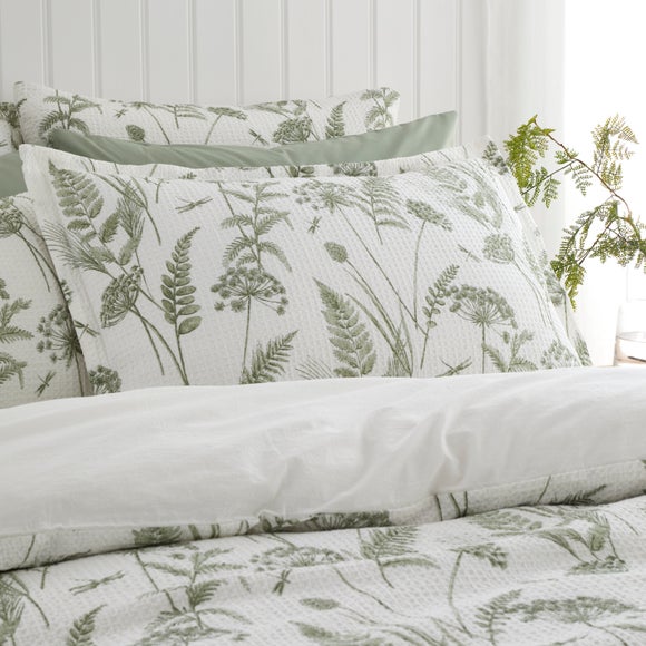 View Garden Sprigs Waffle Polycotton Oxford Pillowcase View Garden Sprigs Waffle Polycotton Oxford Pillowcase