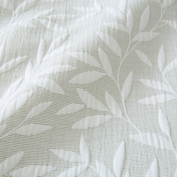Photo 3 of Ecton Leaf Jacquard Duvet Cover & Pillowcase Set Photo 3 of Ecton Leaf Jacquard Duvet Cover & Pillowcase Set