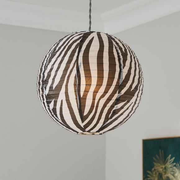 View Zebra Print Easy Fit Round Pendant Shade View Zebra Print Easy Fit Round Pendant Shade