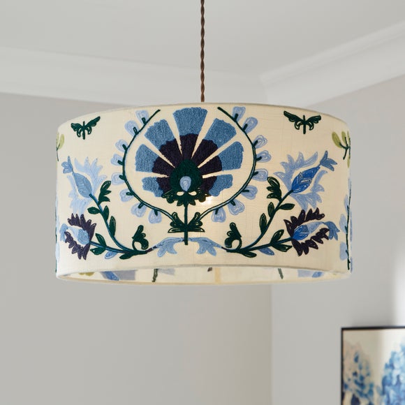 View Hani Embroidered Easy Fit Drum Lamp Shade View Hani Embroidered Easy Fit Drum Lamp Shade