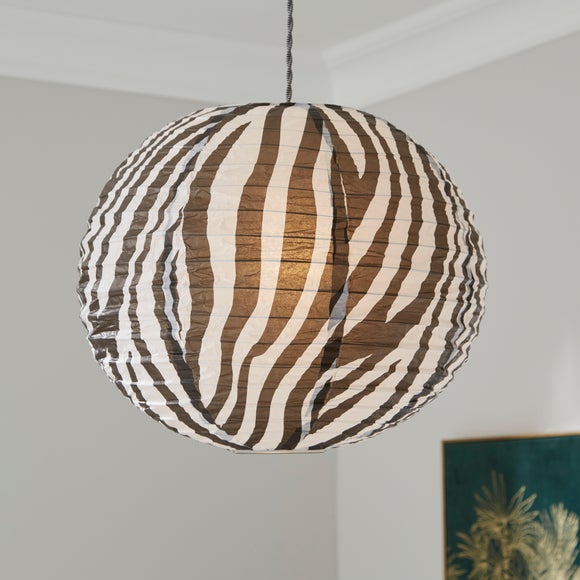 View Zebra Print Easy Fit Round Pendant Shade View Zebra Print Easy Fit Round Pendant Shade